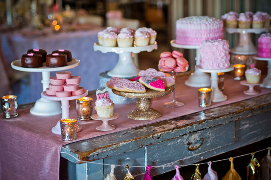 Pink & Gold Valentine's Dessert Table | TheCakeBlog.com