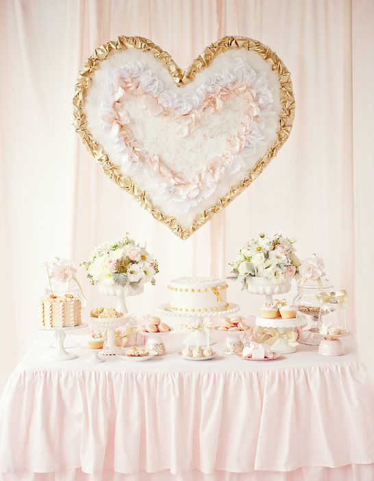 Pink & Gold Valentines Dessert Table  |  TheCakeBlog.com