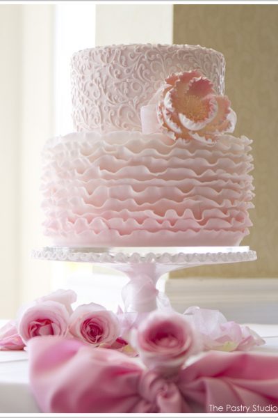 Pink Ombre Ruffle Cake