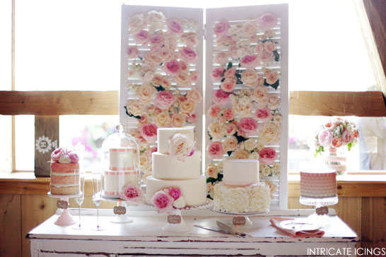 Rose Cake Display | by Intricate Icings | Pink Week on TheCakeBlog.com