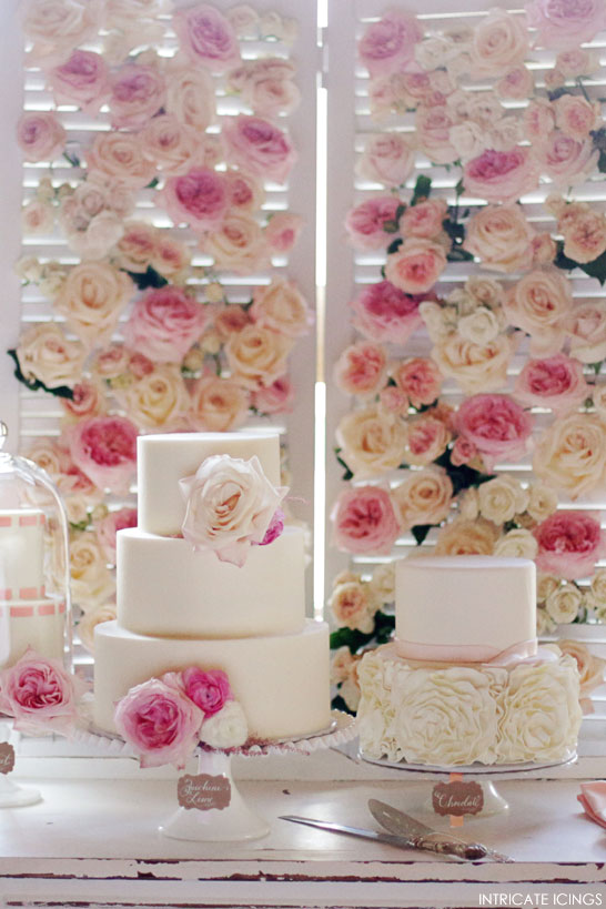 Rose Cake Display | by Intricate Icings | #PinkWeek on TheCakeBlog.com