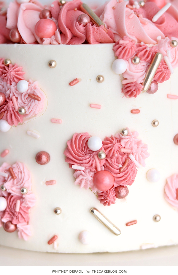 Piped Hearts Valentine's Cake | by Whitney DePaoli for TheCakeBlog.com