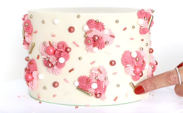 Piped Hearts Valentine's Cake | by Whitney DePaoli for TheCakeBlog.com