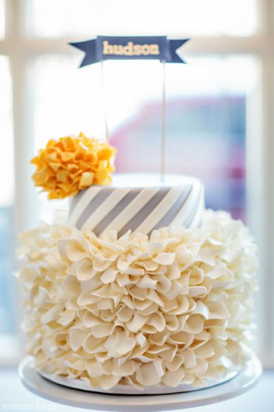Spirals & Poms Baby Shower Cake