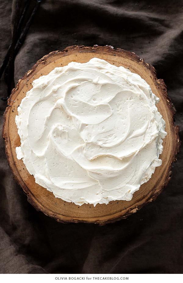 Poppy Seed Cake - poppy seed studded cake with vanilla bean frosting and poppy seed filling | by Olivia Bogacki for TheCakeBlog.com