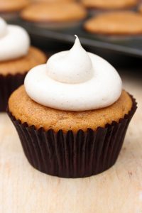 Pumpkin Cupcakes with Cinnamon Cream Cheese | TheCakeBlog.com