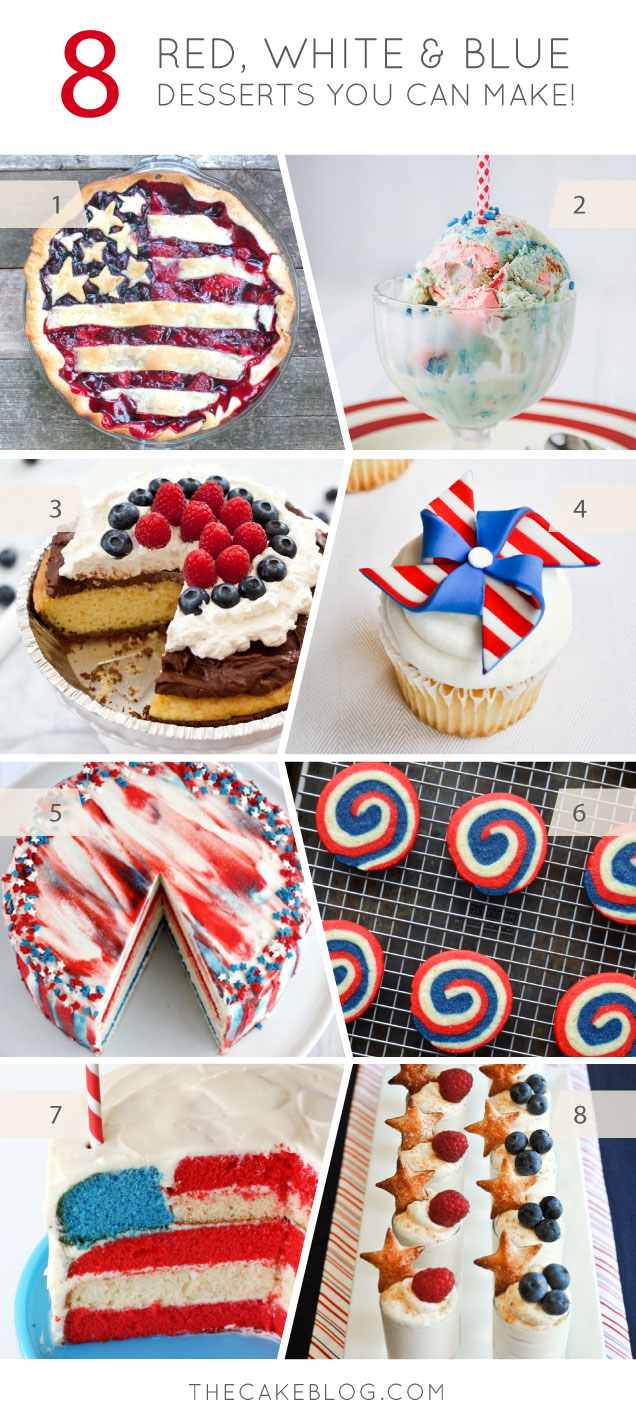 8 Red, White & Blue Desserts you can make for July 4th | on TheCakeBlog.com