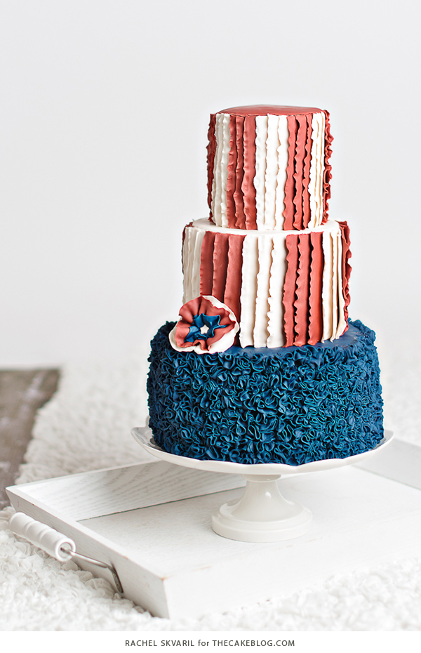 Ruffled American Flag Cake | by Rachel Skvaril for TheCakeBlog.com