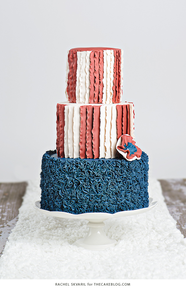 Ruffled American Flag Cake | by Rachel Skvaril for TheCakeBlog.com