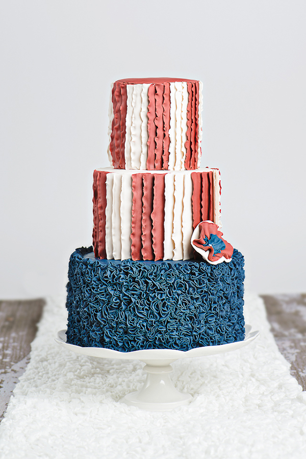 Ruffled American Flag Cake | by Rachel Skvaril for TheCakeBlog.com