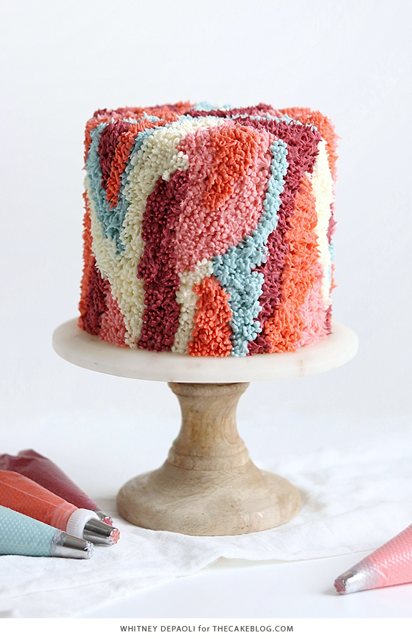 Shag Cake - how to make a fuzzy textured cake inspired by 70's shag carpet | by Whitney DePaoli for TheCakeBlog.com