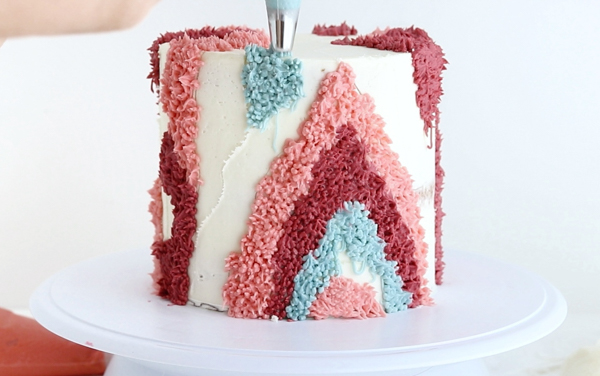 Shag Cake - how to make a fuzzy textured cake inspired by 70's shag carpet | by Whitney DePaoli for TheCakeBlog.com
