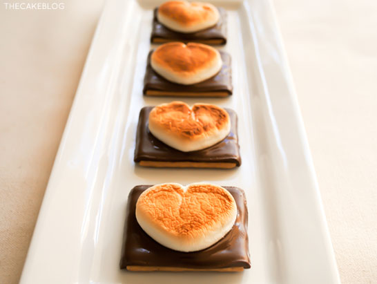 Heart Shaped S'more Cookies!! A super easy, 3 ingredient Valentines treat that takes less than 10 minutes! | by Carrie Sellman for TheCakeBlog.com