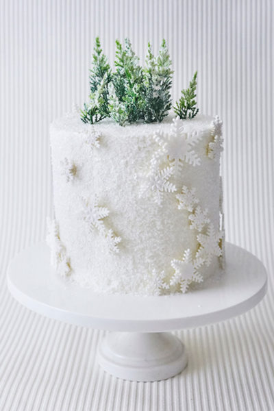 Winter Wonderland Snowflake Cake
