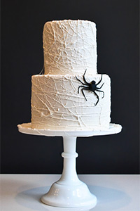How to Make a Marshmallow Spiderweb Cake for Halloween | by Carrie Sellman for TheCakeBlog.com