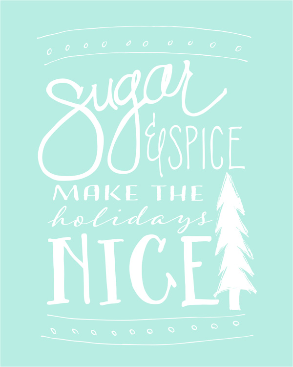 Decorate for the holidays with this free download | Sugar & Spice original artwork | by Jessica Kirkland for TheCakeBlog.com