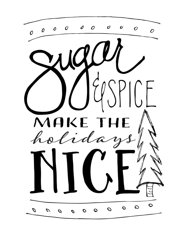 Decorate for the holidays with this free download | Sugar & Spice original artwork | by Jessica Kirkland for TheCakeBlog.com