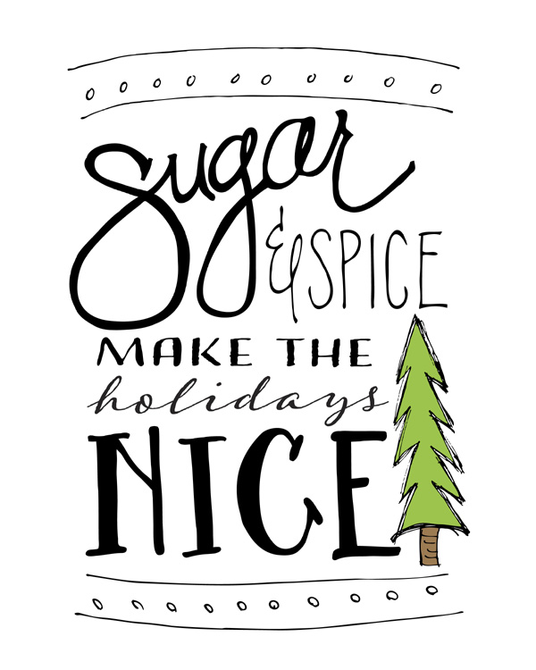 Decorate for the holidays with this free download | Sugar & Spice original artwork | by Jessica Kirkland for TheCakeBlog.com
