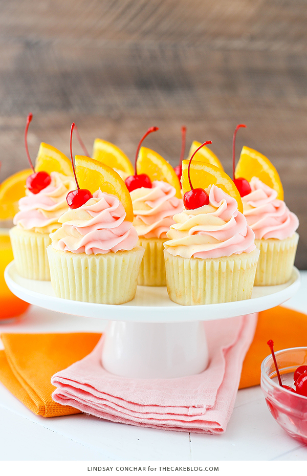 Tequila Sunrise Cupcake Recipe | by Lindsay Conchar for TheCakeBlog.com