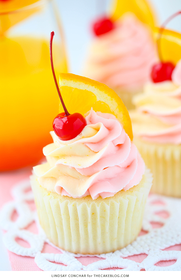 Tequila Sunrise Cupcake Recipe | by Lindsay Conchar for TheCakeBlog.com