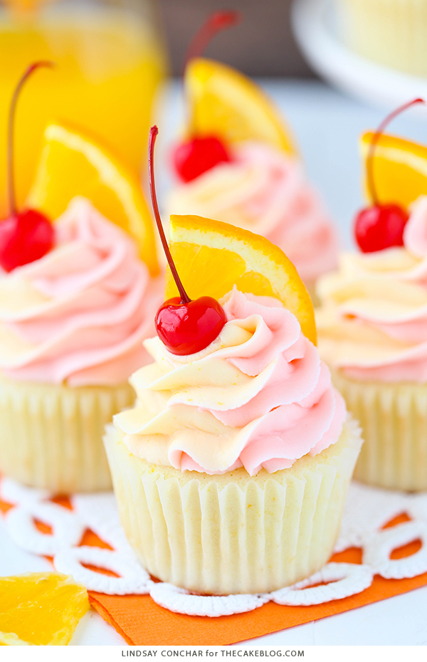 Tequila Sunrise Cupcake Recipe | by Lindsay Conchar for TheCakeBlog.com