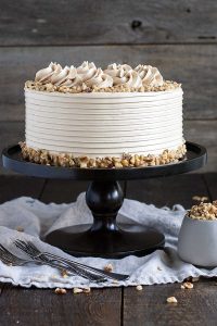 Walnut Cake with Brown Sugar Buttercream | by Olivia Bogacki for TheCakeBlog.com