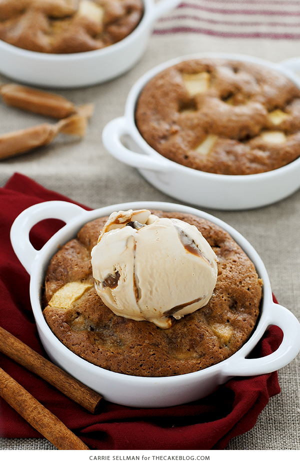 Warm Apple Cake with Salted Caramel Gelato | by Carrie Sellman for TheCakeBlog.com
