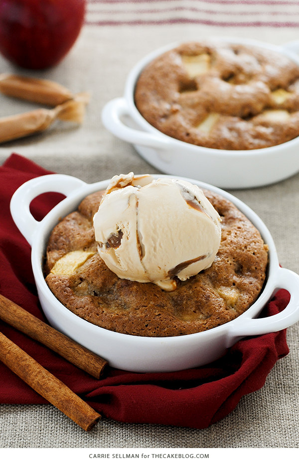 Warm Apple Cake with Salted Caramel Gelato | by Carrie Sellman for TheCakeBlog.com