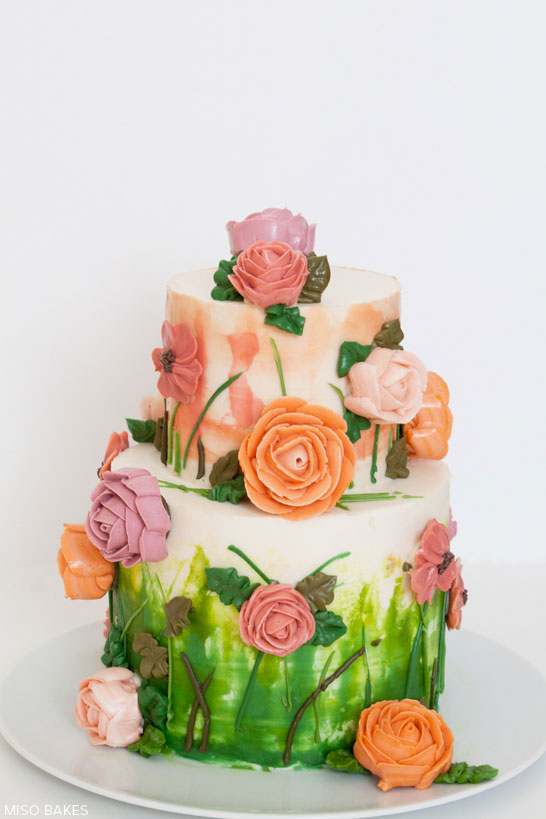 DIY Watercolor Cake Tutorial by Miso Bakes  |  TheCakeBlog.com