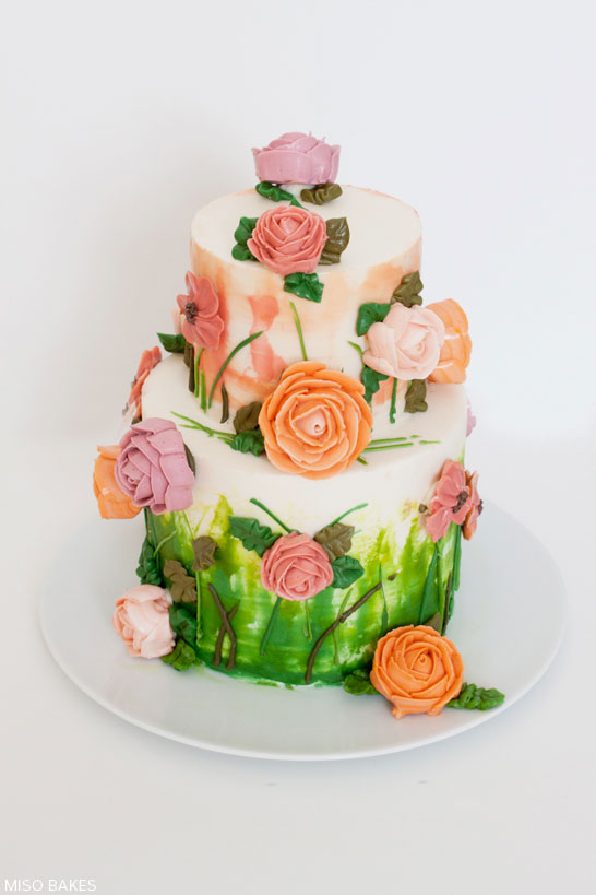 DIY Watercolor Cake Tutorial by Miso Bakes  |  TheCakeBlog.com