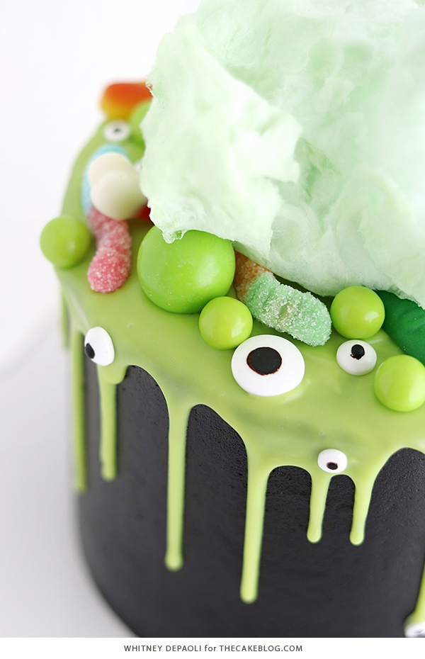 Witch Cauldron Cake - how to make an amazing Halloween cauldron cake that looks like bubbling witches' brew | by Whitney DePaoli for TheCakeBlog.com