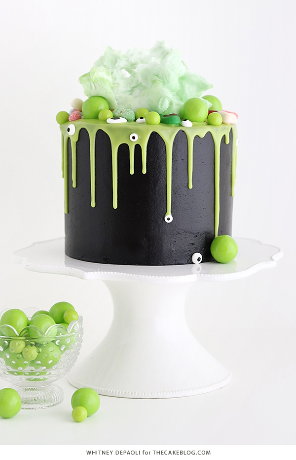 Witch Cauldron Cake - how to make an amazing Halloween cauldron cake that looks like bubbling witches' brew | by Whitney DePaoli for TheCakeBlog.com